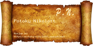 Potoky Nikolett névjegykártya